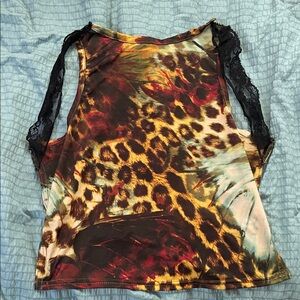 PrettyLittleThing Multicolor Leopard Print Tank Top
